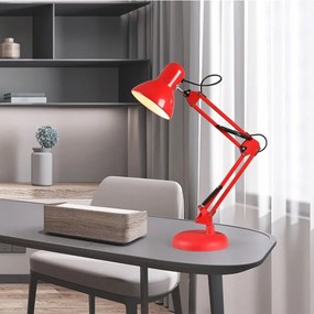 Stolová kresliaca lampa E27 TOBI Red Lumiled + držiak na dosku