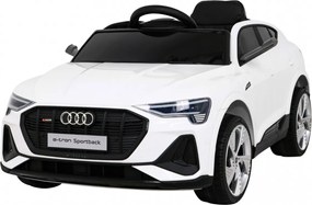 Ramiz Audi E-Tron Sportback pre deti Biela + Pilot + pohon 4x4 + pomalý štart + rádio MP3 + LED