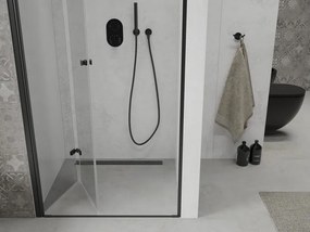 Mexen Lima, skladacie sprchové dvere do otvoru 80 x 190 cm, 6mm číre sklo, čierny profil, 856-080-000-70-00
