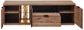 TV stolík Napoli 31 s LED osvetlením 200 cm z masívu dub Bianco