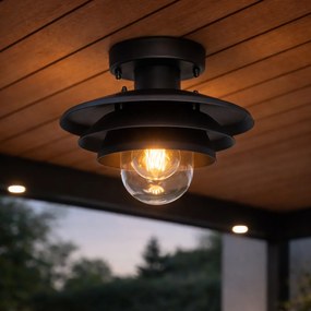 Dizajnové vonkajšie stropné svietidlo čierne IP44 - Morty