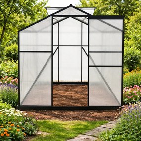 Skleník so základňou BestBerg BBGH‑1006B / 5,95 m² / 313 × 190 × 194 cm / čierna