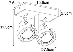 Moderný reflektor biely 2-svetlo - Master 50