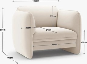 Hnedé zamatové kreslo Georgia – Micadoni