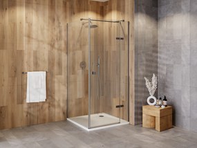 Besco Štvorcový sprchový kút PIXA GUN METAL SQ 90x90, výška 195 cm - bez vaničky BESCO-Orientácia: Ľavá