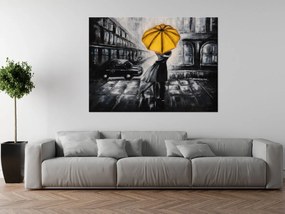 Gario Ručne maľovaný obraz Žltý bozk v daždi Rozmery: 70 x 100 cm
