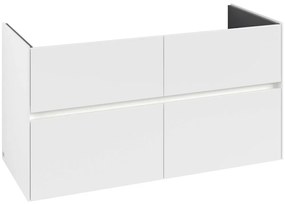 VILLEROY &amp; BOCH Collaro závesná skrinka pod umývadlo, 4 zásuvky, s LED osvetlením, 1161 x 480 x 610 mm, White Matt, C146B0MS