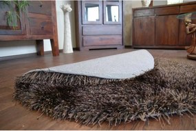 Koberec Love shaggy čierny/braz 120 cm kruh