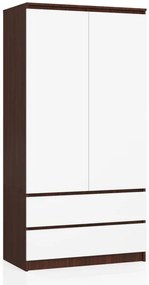 Skriňa S 90 cm 2D 2SZ CLP wenge / biela