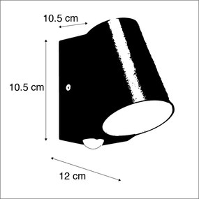 Vonkajšia lampa hliníková so snímačom pohybu vrátane LED - Uma