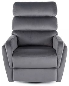 Polohovacie kreslo Belfort Velvet, sivá