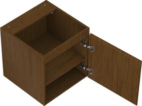 Mexen Rivel, kúpeľňová skrinka 45 cm, 1 dvierka, drážkovaná, orech, 91A21-04547-1-BF86