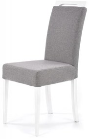 Jedálenská stolička CLARION – masív, látka, viac farieb bílá / šedá