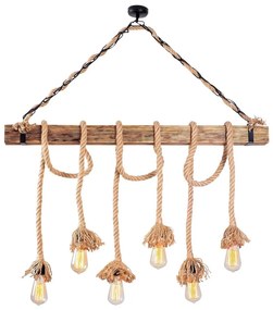Luster na lanku EREBOS 6xE27/40W/230V hnedý
