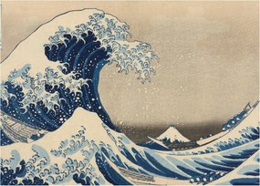 Obraz - Katsushika Hokusai, Under the Wave off Kanagawa, reprodukcia (70x50 cm)