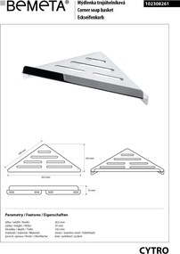 Bemeta Design CYTRO: Polička, do sprchy, rohová - 102308261
