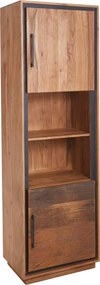 XXXLutz VITRÍNA, akácia, recyklované drevo, hnedá, farba akácie, tmavosivá, 60/190/40 cm Landscape - Sklenené vitríny - 001630014802