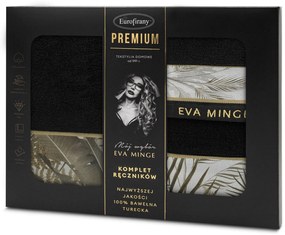 Eva Minge FROTÉ UTERÁK EVA MINGE17 SADA 1KS 30X50 CM, 1KS 50X90 CM, 1KS 70X140 CM ČIERNA