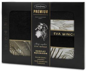 Eva Minge FROTÉ UTERÁK EVA MINGE17 SADA 1KS 30X50 CM, 1KS 50X90 CM, 1KS 70X140 CM ČIERNA