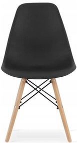 Jedálenská zostava TODI 80cm okrúhly stolový set biely + 4 stoličky OSAKA čierne