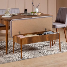 Lavice VINA I s úložným prostorem 110 cm ořech/šedá