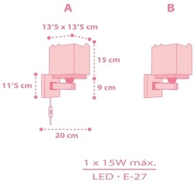 Dalber 63119S - Detské nástenné svietidlo JUNGLE 1xE27/15W/230V ružová