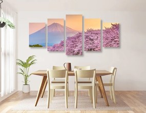 5-dielny obraz romantický pohľad na Japonsko