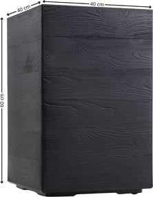 Květináč na kolečkách BETONIQUE I 60x40 cm černý