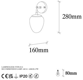 Nástenné svietidlo v bronzovej farbe ø 12 cm Ns – Opviq lights