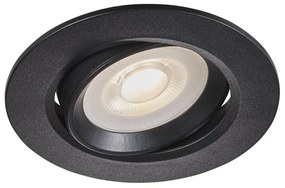 NORDLUX Kúpeľňové zapustené LED svietidlo ROAR, 7 W, teplá biela, 8,5 cm, čierne
