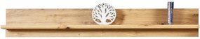 Široká dubová polica z dreva na stenu, 190x21x29 cm