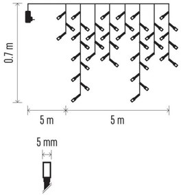 LED Vianočná vonkajšia reťaz 300xLED/8 módov 10m IP44 studená biela + diaľkové ovládanie