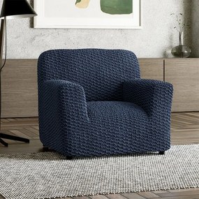 Bielastické poťahy MOSAICO modré kreslo (š. 60 - 110 cm)