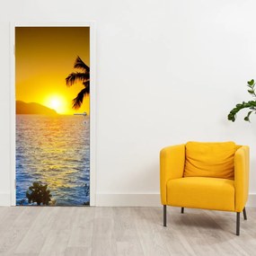 Fototapeta na dvere - Západ slnka nad morom (95x205cm)
