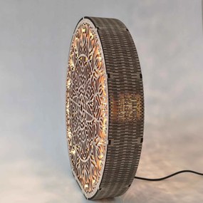 Drevená dekoratívna lampa s mandalou | LYLI: HDF - Orech 20 cm 4783-115150 LED0604