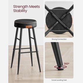 Kolekcia EKHO – Súprava barových stoličiek 2 ks, čierna farba