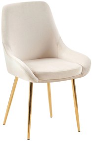 Sada 2 ks jedálenskej stoličky Elmira zamat - krémová