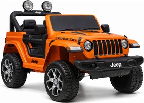 LEAN CARS Elektrické autíčko Jeep Rubicon 4x4, LED, MP3, oranžové