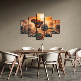 Obraz – Motýľ v zapadajúcom slnku (150x105 cm)