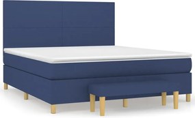 vidaXL Kontinentálna posteľ s matracom, modrá, látka, 180 x 200 cm