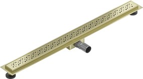 Mexen Flat, lineárny podlahový žľab 100 cm, M12, zlatá matná, 1A21100-15