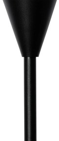 Moderná stolná lampa čierna s dymovým sklom - Drop