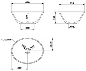 Biele keramické umývadlo 42x34 cm Aqualine – Sapho
