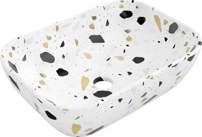 Mexen Rita, umývadlo na dosku 455x325x135 mm, biela-vzor terazzo, 21084587