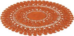 Oranžový okrúhly jutový koberec Oriental Mandal - Ø 120 cm