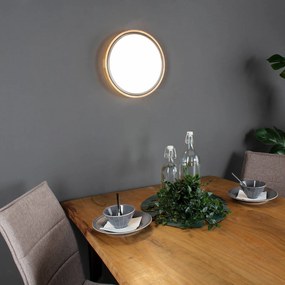 Stropné LED svetlo Solstar drevený dekór Ø 36,2 cm