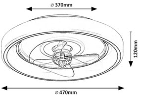 Rabalux 71009 - LED Stmievateľný stropný ventilátor HORACIO LED/67W/230V + DO