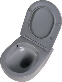 BPS-koupelny Závesná WC misa so SoftClose sedadlom HYD-7600, sivá matná