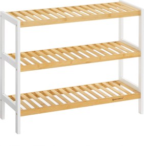 XXXLutz REGÁL NA TOPÁNKY, prírodná farba, biela, bambus, 70/55/26 cm Boxxx - Online Only drobný nábytok - 002543014201