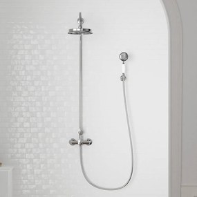 STEINBERG 350 nástenný sprchový systém s termostatom, horná sprcha priemer 225 mm, ručná sprcha 1jet, matná čierna, chróm, 3502721